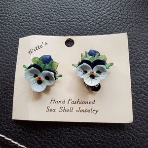 Witte's Hand Fashioned Seashell earrings Rare